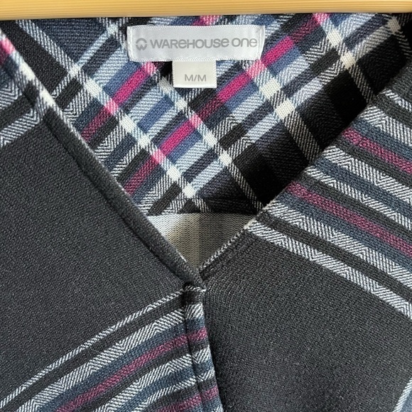 Plaid Medium Cross Front Blouse Top Super Soft Fall Warehouse One - Picture 4 of 7